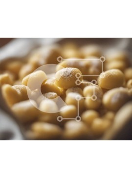 Σετ των 2 Intra Συλλεκτικό Ξύλινο Παζλ Plywood  4mm - Κοντινό πλάνο του μπολ γεμάτου με μικρές λευκές μπάλες επικαλυμμένες με ζάχαρη άχνη Σε Ξύλινο Κουτί - Διαστάσεις: 10x10 cm – 25 κομμάτια