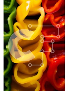 Σετ των 2 Intra Συλλεκτικό Ξύλινο Παζλ Plywood  4mm - Κοντινό πλάνο πολύχρωμες πιπεριές Σε Ξύλινο Κουτί - Διαστάσεις: 10x10 cm – 25 κομμάτια