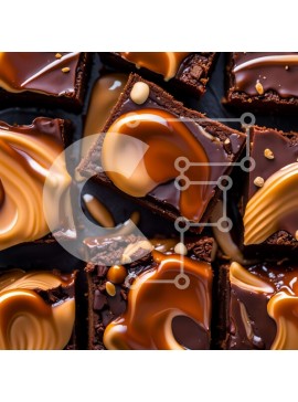 Σετ των 2 Intra Συλλεκτικό Ξύλινο Παζλ Plywood  4mm - Κοντινό πλάνο Brownies σοκολάτας με σάλτσα καραμέλας Σε Ξύλινο Κουτί - Διαστάσεις: 10x10 cm – 25 κομμάτια