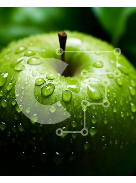 Σετ των 2 Intra Συλλεκτικό Ξύλινο Παζλ Plywood  4mm - Φρέσκο ​​πράσινο μήλο με σταγονίδια νερού - Φωτογραφία Αρχείου Σε Ξύλινο Κουτί - Διαστάσεις: 10x10 cm – 25 κομμάτια