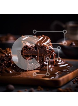 Σετ των 2 Intra Συλλεκτικό Ξύλινο Παζλ Plywood  4mm - Καταπληκτική εικόνα ενός μπράουνι σοκολάτας με σάλτσα σοκολάτας Σε Ξύλινο Κουτί - Διαστάσεις: 10x10 cm – 25 κομμάτια