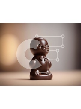 Σετ των 2 Intra Συλλεκτικό Ξύλινο Παζλ Plywood  4mm - Μαύρη σοκολάτα χαμογελαστό ειδώλιο στο τραπέζι Σε Ξύλινο Κουτί - Διαστάσεις: 10x10 cm – 25 κομμάτια