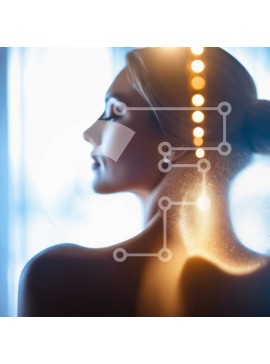 Intra Συλλεκτικό Ξύλινο Παζλ Plywood  4mm - Γυναίκα που βλέπει παράθυρο με φώτα στο φόντο Σε Ξύλινο Κουτί - Διαστάσεις Puzzle: 10x10 cm – 25 κομμάτια