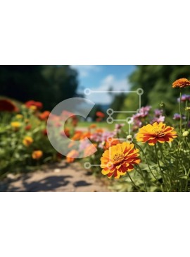 Intra Συλλεκτικό Ξύλινο Παζλ Plywood  4mm - Όμορφη εικόνα ενός χωραφιού με πολύχρωμα λουλούδια μια ηλιόλουστη μέρα Σε Ξύλινο Κουτί - Διαστάσεις: 10x10 cm – 25 κομμάτια