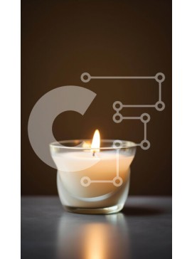 Intra Συλλεκτικό Ξύλινο Παζλ Plywood  4mm - Μονό κερί σε γυάλινο μπολ Σε Ξύλινο Κουτί - Διαστάσεις Puzzle: 10x10 cm – 25 κομμάτια