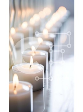 Intra Συλλεκτικό Ξύλινο Παζλ Plywood  4mm - Σειρά αναμμένων κεριών σε ένα τραπέζι Σε Ξύλινο Κουτί - Διαστάσεις Puzzle: 10x10 cm – 25 κομμάτια