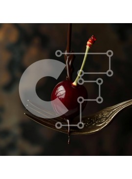 Σετ των 2 Intra Συλλεκτικό Ξύλινο Παζλ Plywood  4mm - Χρυσό πιρούνι με σοκολάτα που στάζει σε άγουρο κεράσι Σε Ξύλινο Κουτί - Διαστάσεις: 10x10 cm – 25 κομμάτια