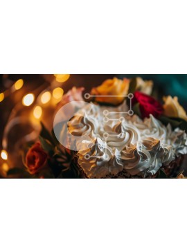 Σετ των 2 Intra Συλλεκτικό Ξύλινο Παζλ Plywood  4mm - Κέικ σε σχήμα καρδιάς με λευκή σαντιγί και κόκκινα τριαντάφυλλα Σε Ξύλινο Κουτί - Διαστάσεις: 10x10 cm – 25 κομμάτια