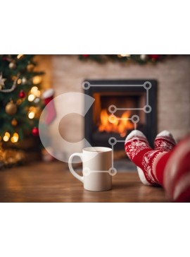 Intra Συλλεκτικό Ξύλινο Παζλ Plywood  4mm - Ζεστή χειμερινή σκηνή δίπλα στο τζάκι Σε Ξύλινο Κουτί - Διαστάσεις Puzzle: 10x10 cm – 25 κομμάτια