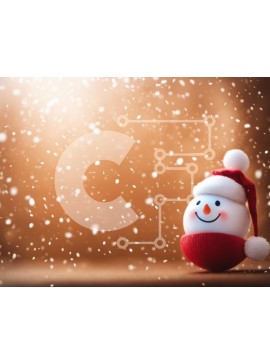 Intra Συλλεκτικό Ξύλινο Παζλ Plywood  4mm - Ειδώλιο χιονάνθρωπου σε αφηρημένο χειμερινό φόντο Σε Ξύλινο Κουτί - Διαστάσεις Puzzle: 10x10 cm – 25 κομμάτια