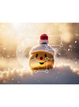 Intra Συλλεκτικό Ξύλινο Παζλ Plywood  4mm - Χρυσή νιφάδα χιονιού στο χιόνι Σε Ξύλινο Κουτί - Διαστάσεις Puzzle: 10x10 cm – 25 κομμάτια