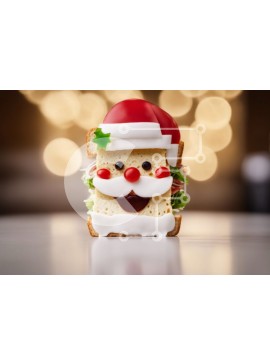 Σετ των 2 Intra Συλλεκτικό Ξύλινο Παζλ Plywood  4mm - Σάντουιτς Άγιου Βασίλη στο διακοσμητικό τραπέζι Σε Ξύλινο Κουτί - Διαστάσεις: 10x10 cm – 25 κομμάτια