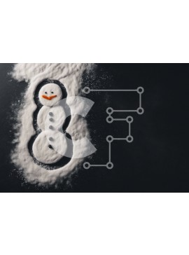 Intra Συλλεκτικό Ξύλινο Παζλ Plywood  4mm - Χιονάνθρωπος από ζάχαρη άχνη για χειμερινές διακοσμήσεις Σε Ξύλινο Κουτί - Διαστάσεις Puzzle: 10x10 cm – 25 κομμάτια