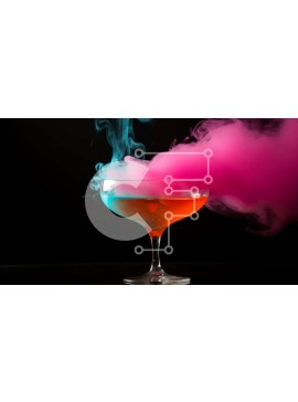 Σετ των 2 Intra Συλλεκτικό Ξύλινο Παζλ Plywood  4mm - Πολύχρωμο ποτήρι κοκτέιλ με καπνό Σε Ξύλινο Κουτί - Διαστάσεις: 10x10 cm – 25 κομμάτια