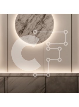 Intra Συλλεκτικό Ξύλινο Παζλ Plywood  4mm - Κυκλικό φωτιστικό σε τοίχο που φωτίζεται από λευκά φώτα LED Σε Ξύλινο Κουτί - Διαστάσεις Puzzle: 10x10 cm – 25 κομμάτια