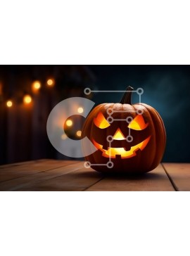 Intra Συλλεκτικό Ξύλινο Παζλ Plywood  4mm - Λαμπερή διακόσμηση κολοκύθας για το Halloween Σε Ξύλινο Κουτί - Διαστάσεις Puzzle: 10x10 cm – 25 κομμάτια