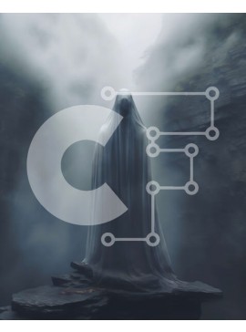 Intra Συλλεκτικό Ξύλινο Παζλ Plywood  4mm - Απόκοσμη εικόνα γυναίκας σε γκρεμό με θέα τη Misty Valley Σε Ξύλινο Κουτί - Διαστάσεις Puzzle: 10x10 cm – 25 κομμάτια