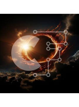 Intra Συλλεκτικό Ξύλινο Παζλ Plywood  4mm - Μυστηριώδης εικόνα μιας μαύρης τρύπας που περιβάλλεται από στροβιλιζόμενο αέριο και σκόνη Σε Ξύλινο Κουτί - Διαστάσεις Puzzle: 10x10 cm – 25 κομμάτια