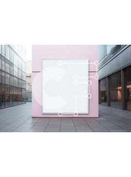 Intra Συλλεκτικό Ξύλινο Παζλ Plywood  4mm - Κενός λευκός πίνακας διαφημίσεων σε ένα κτίριο στην πόλη Σε Ξύλινο Κουτί - Διαστάσεις Puzzle: 10x10 cm – 25 κομμάτια