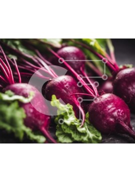 Σετ των 2 Intra Συλλεκτικό Ξύλινο Παζλ Plywood  4mm - Ομάδα κόκκινων τεύτλων με πράσινα φύλλα Σε Ξύλινο Κουτί - Διαστάσεις: 10x10 cm – 25 κομμάτια