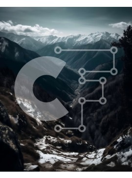 Σετ των 2 Intra Συλλεκτικό Ξύλινο Παζλ Plywood  4mm - Εκπληκτική θέα στις κορυφές και τα δέντρα των χιονισμένων βουνών Σε Ξύλινο Κουτί - Διαστάσεις: 10x10 cm – 25 κομμάτια