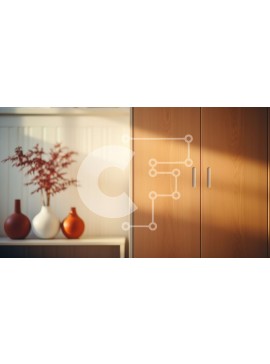 Intra Συλλεκτικό Ξύλινο Παζλ Plywood  4mm - Άνετο δωμάτιο με ξύλινο ντουλάπι και όμορφα βάζα Σε Ξύλινο Κουτί - Διαστάσεις Puzzle: 10x10 cm – 25 κομμάτια