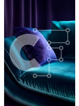 Intra Συλλεκτικό Ξύλινο Παζλ Plywood  4mm - Άνετος καναπές από μπλε βελούδο με δύο μαξιλάρια Σε Ξύλινο Κουτί - Διαστάσεις Puzzle: 10x10 cm – 25 κομμάτια