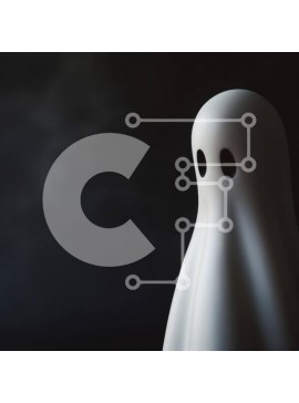 Intra Συλλεκτικό Ξύλινο Παζλ Plywood  4mm - Ανατριχιαστική λευκή φιγούρα φαντασμάτων για διακόσμηση αποκριών Σε Ξύλινο Κουτί - Διαστάσεις Puzzle: 10x10 cm – 25 κομμάτια