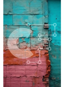 Intra Συλλεκτικό Ξύλινο Παζλ Plywood  4mm - Ζωντανή εικόνα αποφλοίωσης χρώματος σε τοίχο σε αποχρώσεις του ροζ, του μπλε και του πορτοκαλί Σε Ξύλινο Κουτί - Διαστάσεις Puzzle: 10x10 cm – 25 κομμάτια