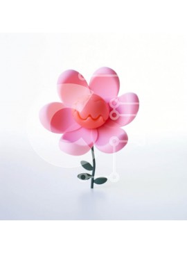 Intra Συλλεκτικό Ξύλινο Παζλ Plywood  4mm - Ροζ λουλούδι με αυγό σε λευκό φόντο Σε Ξύλινο Κουτί - Διαστάσεις: 10x10 cm – 25 κομμάτια