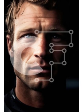 Intra Συλλεκτικό Ξύλινο Παζλ Plywood  4mm - Close-up πορτρέτο ενός αρσενικού αθλητή Σε Ξύλινο Κουτί - Διαστάσεις Puzzle: 10x10 cm – 25 κομμάτια