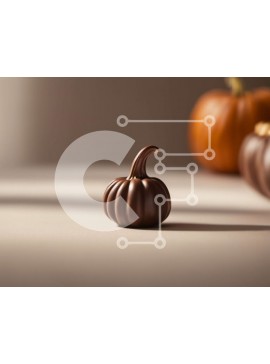 Σετ των 2 Intra Συλλεκτικό Ξύλινο Παζλ Plywood  4mm - Τρεις κολοκύθες σοκολάτας σε μια λευκή επιφάνεια Σε Ξύλινο Κουτί - Διαστάσεις: 10x10 cm – 25 κομμάτια