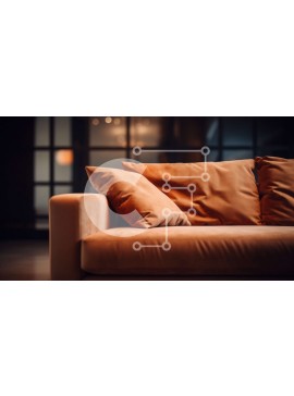 Intra Συλλεκτικό Ξύλινο Παζλ Plywood  4mm - Καφέ καναπές με μαξιλάρια σε δωμάτιο με χαμηλό φωτισμό Σε Ξύλινο Κουτί - Διαστάσεις Puzzle: 10x10 cm – 25 κομμάτια