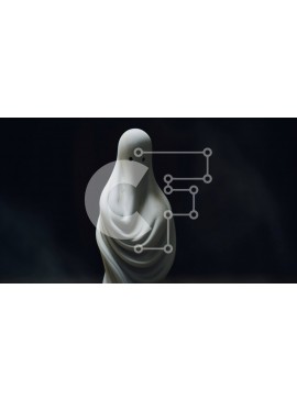 Intra Συλλεκτικό Ξύλινο Παζλ Plywood  4mm - Ειδώλιο σε σχήμα φαντάσματος που κάθεται στο σκοτάδι Σε Ξύλινο Κουτί - Διαστάσεις Puzzle: 10x10 cm – 25 κομμάτια