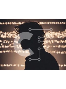 Intra Συλλεκτικό Ξύλινο Παζλ Plywood  4mm - Σιλουέτα ενός άνδρα μπροστά από ένα φωτισμένο φόντο Σε Ξύλινο Κουτί - Διαστάσεις Puzzle: 10x10 cm – 25 κομμάτια