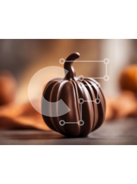 Σετ των 2 Intra Συλλεκτικό Ξύλινο Παζλ Plywood  4mm - Κολοκύθα σοκολάτας σε πορτοκαλί τραπεζομάντιλο Σε Ξύλινο Κουτί - Διαστάσεις: 10x10 cm – 25 κομμάτια