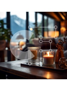 Intra Συλλεκτικό Ξύλινο Παζλ Plywood  4mm - Άνετο σαλόνι με θέα στο βουνό και τζάκι Σε Ξύλινο Κουτί - Διαστάσεις Puzzle: 10x10 cm – 25 κομμάτια