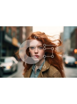 Intra Συλλεκτικό Ξύλινο Παζλ Plywood  4mm - Όμορφη εικόνα μιας νεαρής γυναίκας σε έναν δρόμο της πόλης Σε Ξύλινο Κουτί - Διαστάσεις Puzzle: 10x10 cm – 25 κομμάτια