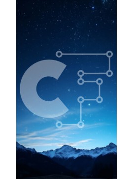 Σετ των 2 Intra Συλλεκτικό Ξύλινο Παζλ Plywood  4mm - Έναστρος νυχτερινός ουρανός με βουνά και κινητό τηλέφωνο Σε Ξύλινο Κουτί - Διαστάσεις: 10x10 cm – 25 κομμάτια