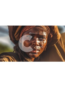 Intra Συλλεκτικό Ξύλινο Παζλ Plywood  4mm - Εκπληκτική φωτογραφία γυναίκας με τουρμπάνι και ρέον φόρεμα σε έρημο τοπίο Σε Ξύλινο Κουτί - Διαστάσεις Puzzle: 10x10 cm – 25 κομμάτια