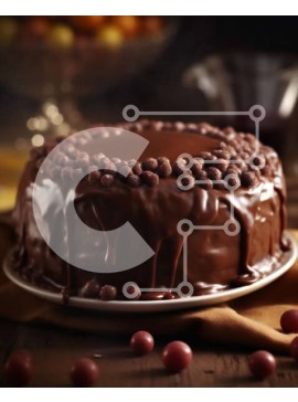 Σετ των 2 Intra Συλλεκτικό Ξύλινο Παζλ Plywood  4mm - Λαχταριστό κέικ σοκολάτας με γλάσο σοκολάτας και πασπάλισμα Σε Ξύλινο Κουτί - Διαστάσεις: 10x10 cm – 25 κομμάτια