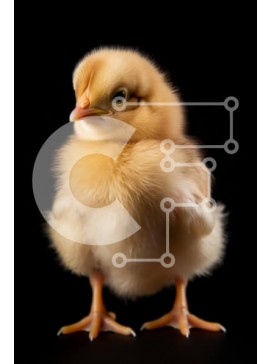 Σετ των 2 Intra Συλλεκτικό Ξύλινο Παζλ Plywood  4mm - Περίεργο κίτρινο κοτόπουλο που κοιτάζει στην απόσταση Σε Ξύλινο Κουτί - Διαστάσεις: 10x10 cm – 25 κομμάτια