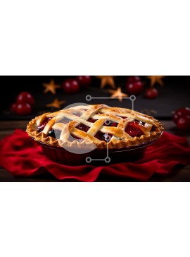 Σετ των 2 Intra Συλλεκτικό Ξύλινο Παζλ Plywood  4mm - Cranberry Pie σε γιορτινό τραπεζομάντιλο Σε Ξύλινο Κουτί - Διαστάσεις: 10x10 cm – 25 κομμάτια