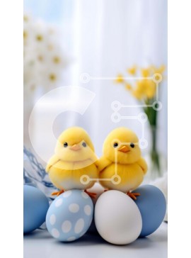 Intra Συλλεκτικό Ξύλινο Παζλ Plywood  4mm - Πασχαλινά κοτόπουλα με πασχαλινά αυγά και λουλούδια Σε Ξύλινο Κουτί - Διαστάσεις Puzzle: 10x10 cm – 25 κομμάτια