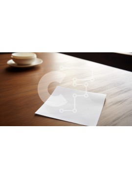 Intra Συλλεκτικό Ξύλινο Παζλ Plywood  4mm - Ξύλινη τραπεζαρία με άδειο λευκό φύλλο χαρτιού και φλιτζάνι καφέ Σε Ξύλινο Κουτί - Διαστάσεις Puzzle: 10x10 cm – 25 κομμάτια