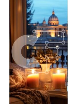 Intra Συλλεκτικό Ξύλινο Παζλ Plywood  4mm - Άνετο υπνοδωμάτιο με θέα στην πόλη Σε Ξύλινο Κουτί - Διαστάσεις Puzzle: 10x10 cm – 25 κομμάτια