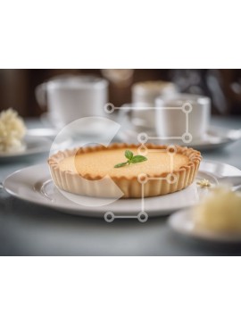 Σετ των 2 Intra Συλλεκτικό Ξύλινο Παζλ Plywood  4mm - Αγνώστου ταυτότητας επιδόρπιο σε ένα άσπρο πιάτο Σε Ξύλινο Κουτί - Διαστάσεις: 10x10 cm – 25 κομμάτια