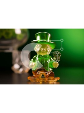 Intra Συλλεκτικό Ξύλινο Παζλ Plywood  4mm - Ιρλανδικό γυάλινο ειδώλιο καλλικάτζαρου Σε Ξύλινο Κουτί - Διαστάσεις Puzzle: 10x10 cm – 25 κομμάτια