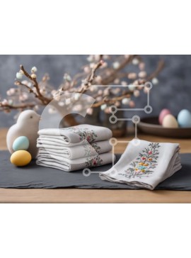 Intra Συλλεκτικό Ξύλινο Παζλ Plywood  4mm - Ανοιξιάτικο ντεκόρ επιτραπέζιου με πασχαλινό αυγό και πετσέτες Σε Ξύλινο Κουτί - Διαστάσεις Puzzle: 10x10 cm – 25 κομμάτια