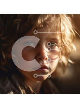 Intra Συλλεκτικό Ξύλινο Παζλ Plywood  4mm - Σοβαρό νεαρό αγόρι με σγουρά μαλλιά με καφέ σακάκι Σε Ξύλινο Κουτί - Διαστάσεις Puzzle: 10x10 cm – 25 κομμάτια